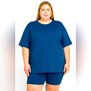 Zenana Outfitters Blue Oversized Short Sleeve Tee